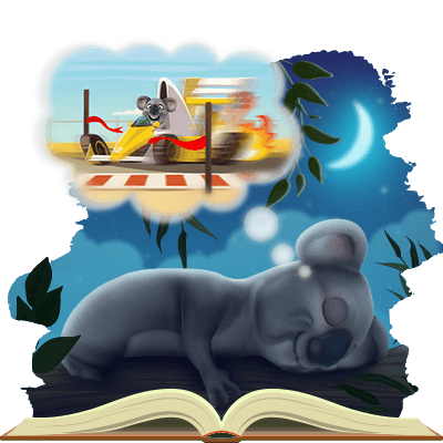 Kev the Koala has won a drag race in his dreams