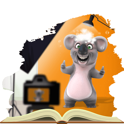 Kev the koala doing a photoshoot with his new shampoo