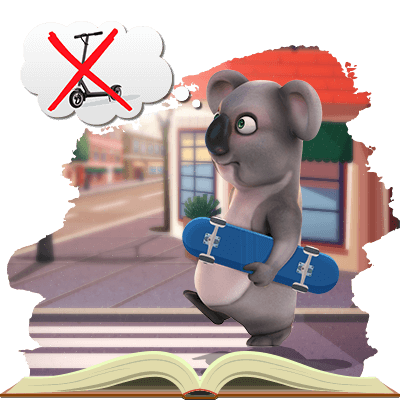Kev the Koala is going skating